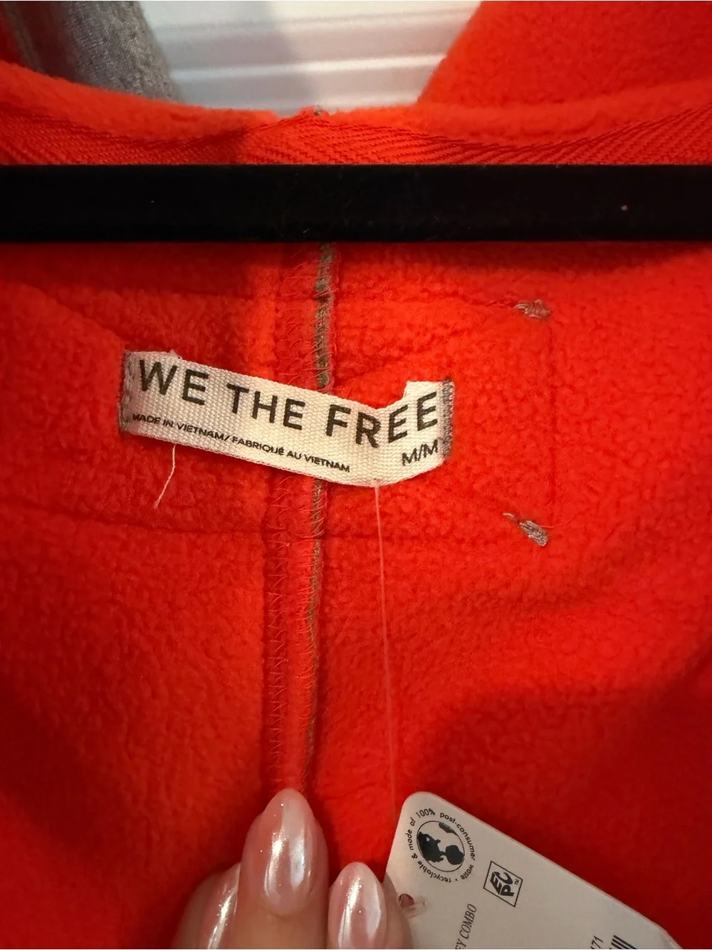 We The Free Grey Hoodie Jacket with Bright Orange Lining